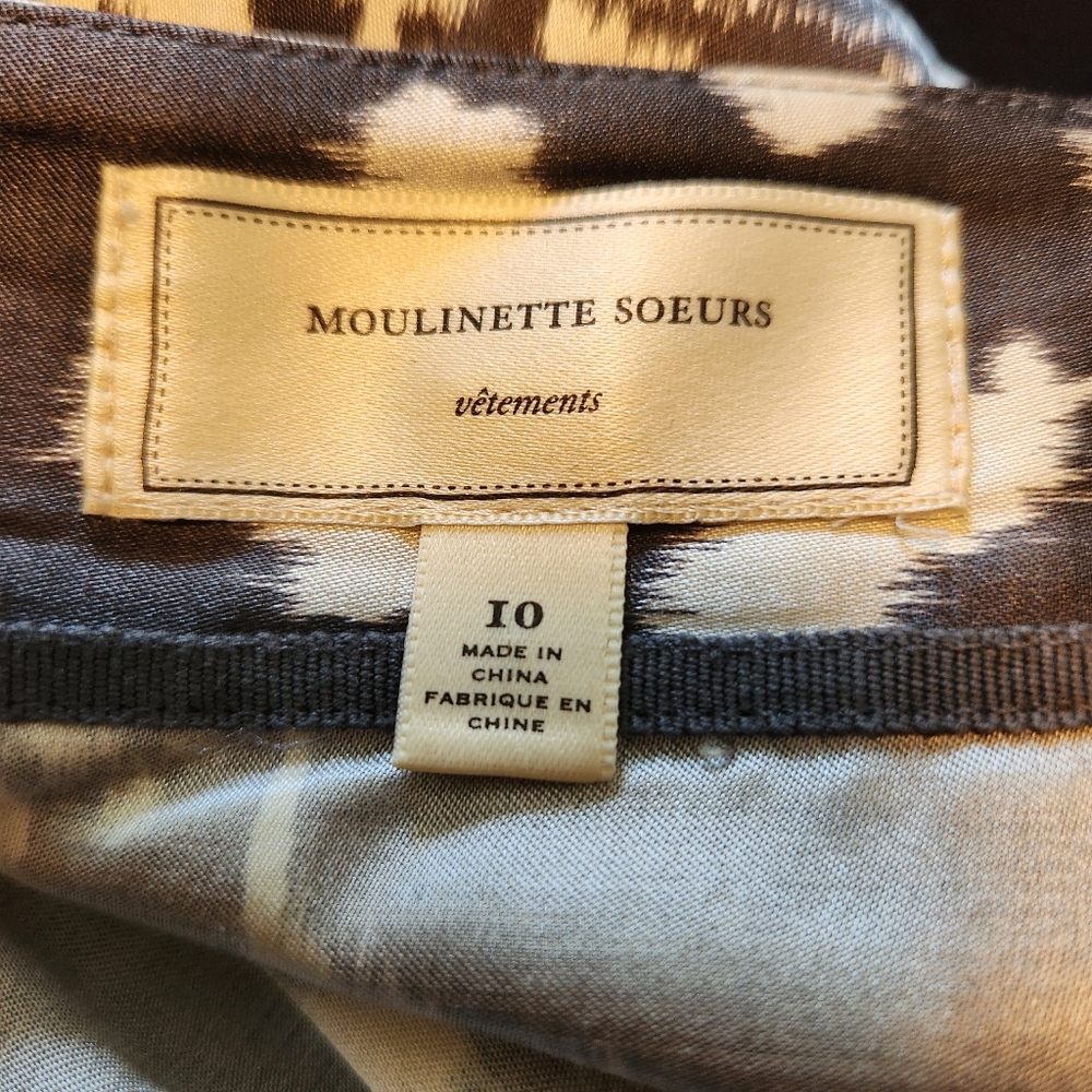 Anthropologie Moulinette Soeurs Firelight Pleated Silk Skirt Floral Ikat Sz 10 - Picture 11 of 11